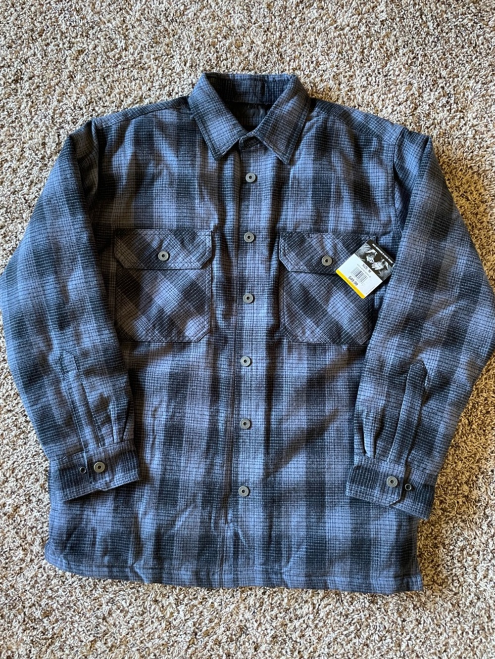 NWT Work N Sport Quilted Flannel Shirt Jacket Quality Made Men’s Size Medium